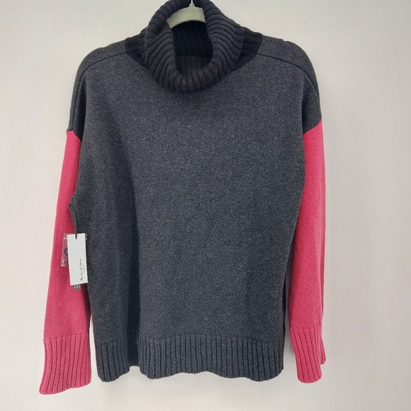 Michael Stars Daria Turtleneck Sweater in Ballet Combo Wool Cotton Blens Size M - Picture 2 of 7